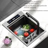 Intelligent Fruits And Vegetables Disinfection Hidden Cup Washer Kitchen Sink Water Catalyst Bar Sink Stainless Steel Wash Basin 3
