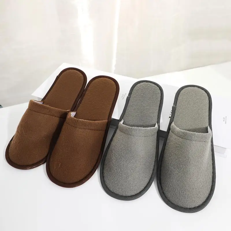 Women Indoor Slipper travel portable Spa Hotel Slipper Spring Summer shoes Woman House Flat Floor Soft Silent Slides for Bedroom 4