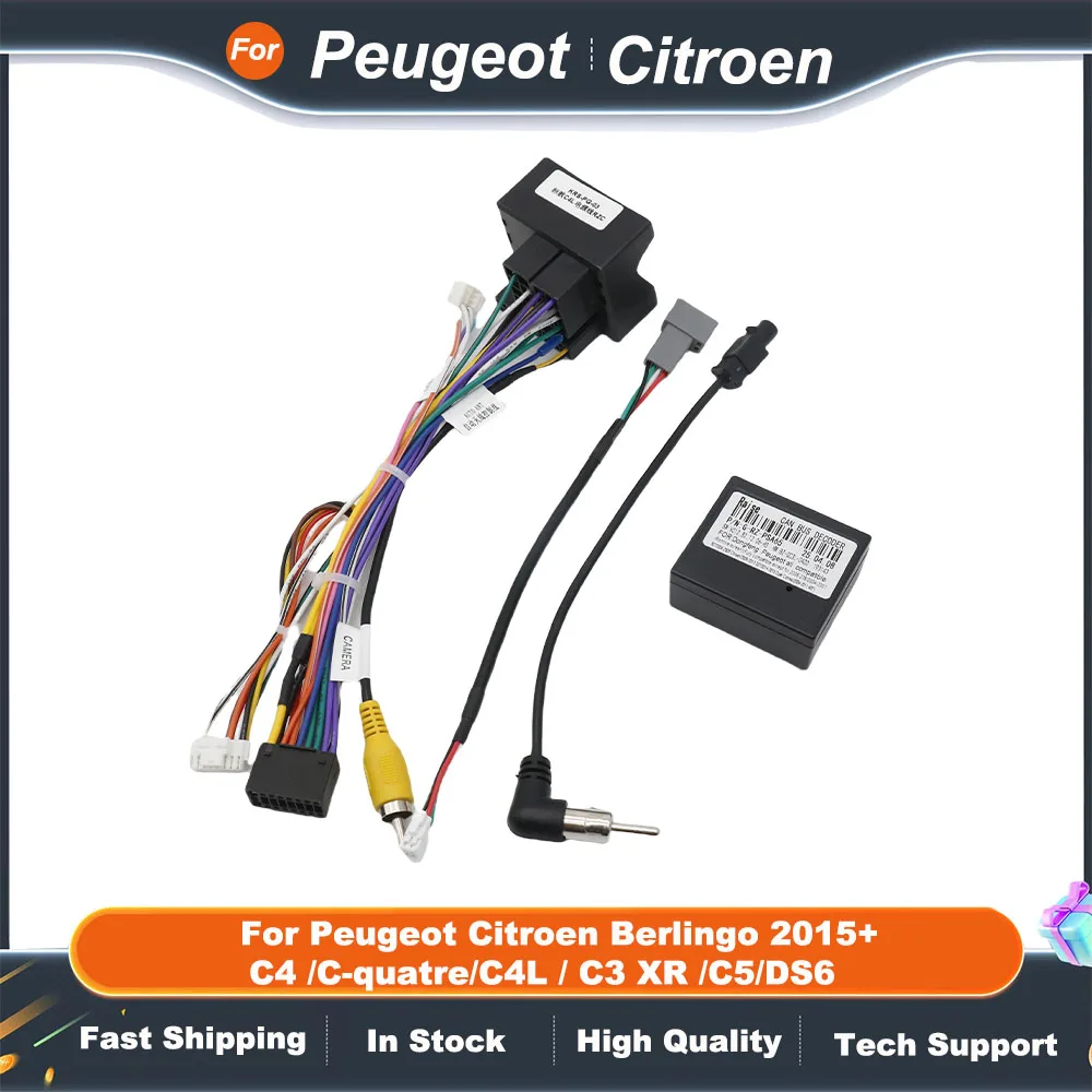 Raise PSA-RZ-65 Canbus Box 16 Pin Car Stereo Android Harness for Peugeot Citroen Berlingo 2015+ C4 /C-quatre/C4L / C3 XR /C5/DS6