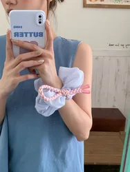 Chic Korean Bow Pleat Hair Scrunchies - Versatile Kawaii Fashion Accessory (Purple)