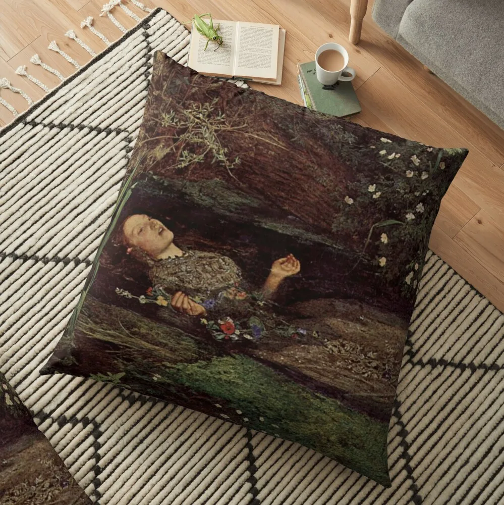

John Everett Millais, OfeliaFloor Pillow Throw Pillows