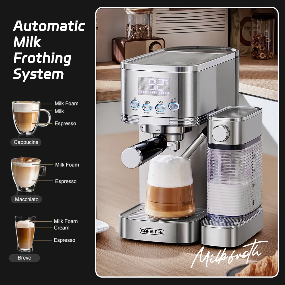 Cafelffe fully automatic Coffee Machine Espresso maker Cappuccino Latte Automatic Milk Froth cafeteria 20Bar Stainless Steels 3