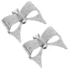 Silver Rhinestone Bowknot Shoe Flowers Reusable Decor Accessories for Party Wedding Festival Shoes Supply Bow knot Charm 1