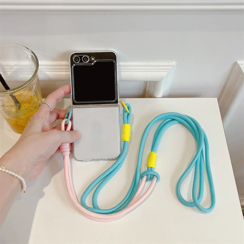 Fashion Clear Shoulder Strap Lanyard Transparent Shockproof Thin Phone Case