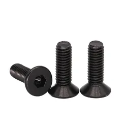 Black Steel Countersunk Hex Socket Screw Bolt - 10.9 Grade, Flat Head - 30Pieces M3x50 (Black 10.9 Grad)