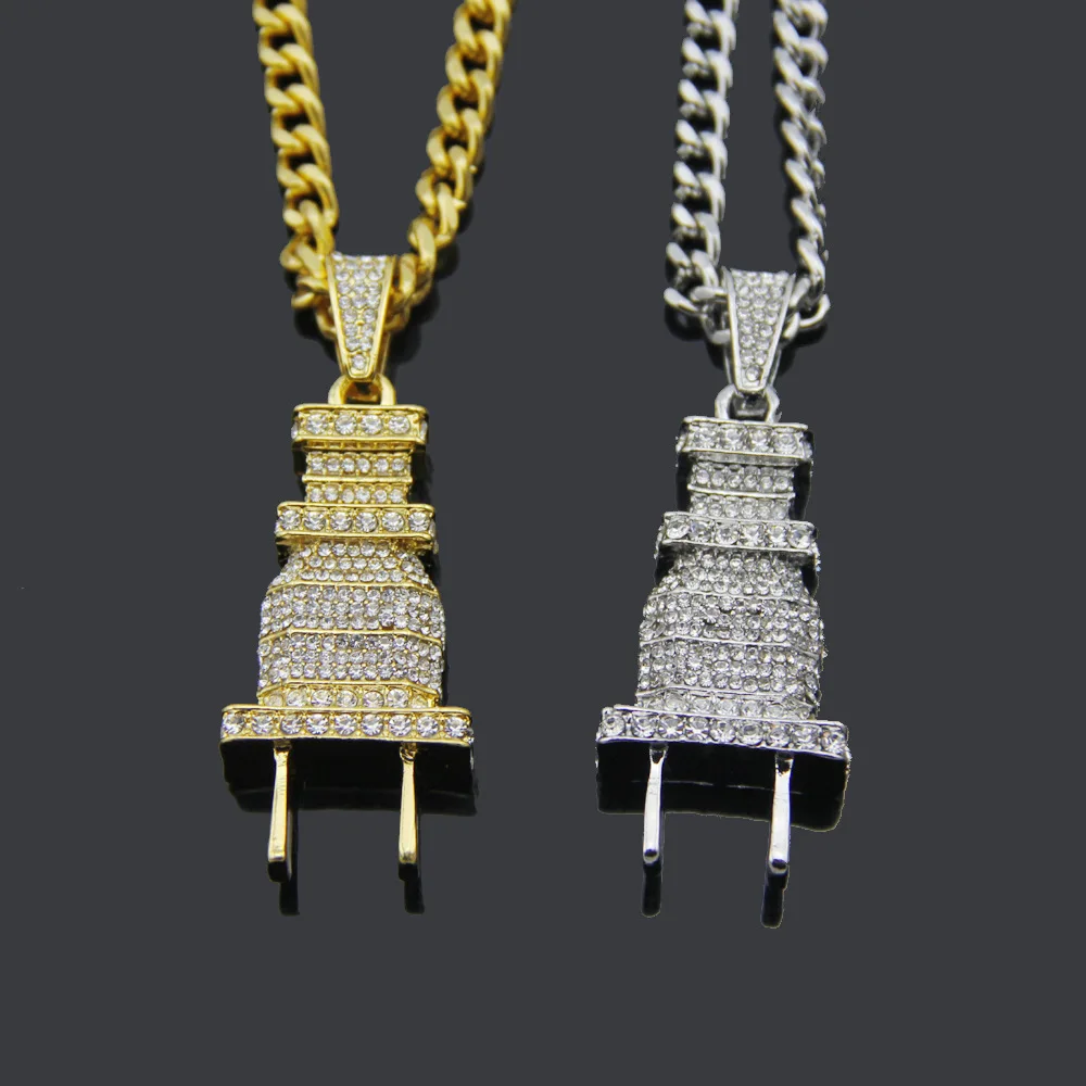 

2023 Halloween explosion accessories hip-hop rap plug pendant fashion men's necklace exaggerated pendant jewelry