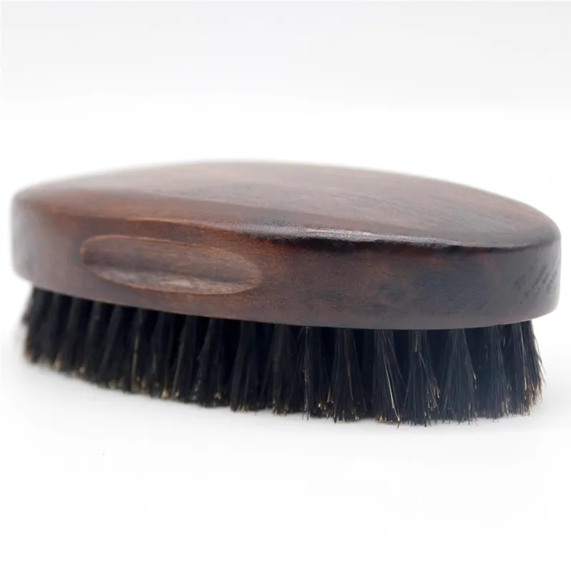 Boar Bristle Hair Beard Brush for Men, Small Soft Beard Brush, Pocket Travel Size Men's Wooden Mustache Brush