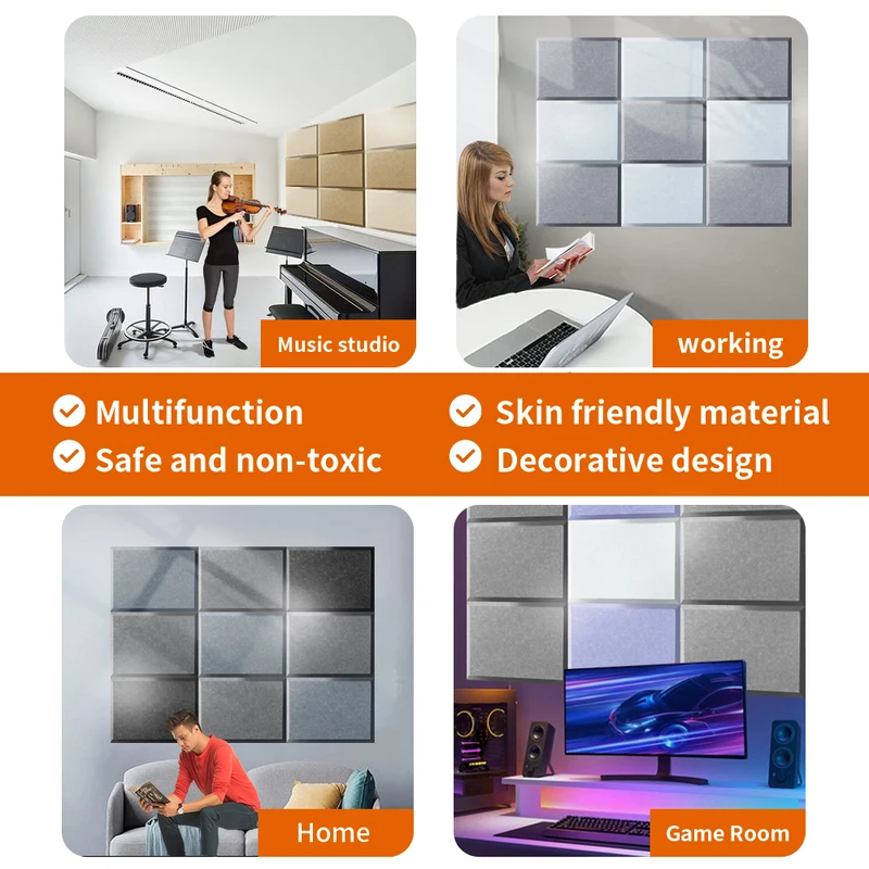 Soundproofing Acoustic Panel Decor Acoustic Absorption Panel Home Studio Insulation Sound-absorbing Panels 6 Pcs