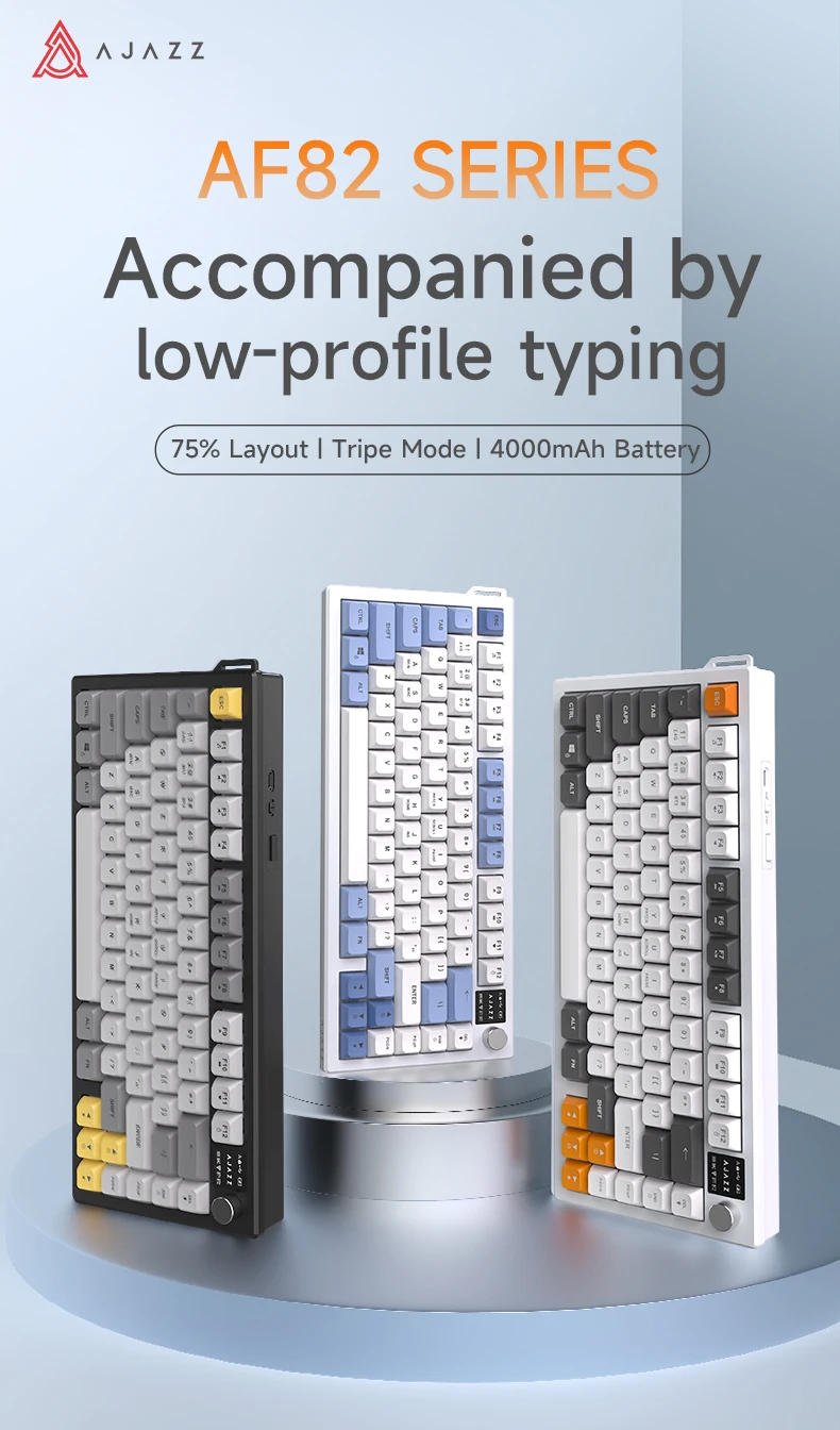 low profile wireless gaming keyboard 75 percent layout 82 keys rgb