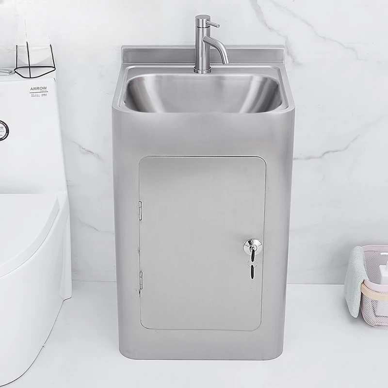 304 stainless steel wash basin outdoor floor standing household bathroom integrated