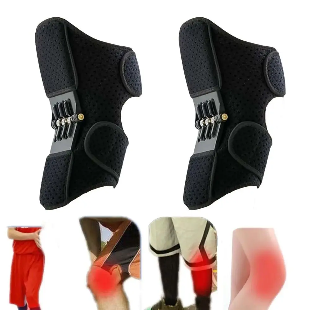 1Pair with Powerful Rebound Springs Knee Assistive Device Breathable Adjustable Knee Protection Booster Non-Slip