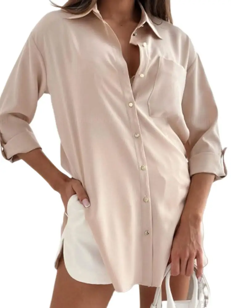 Floral Print Long Sleeve Button Women Blouse