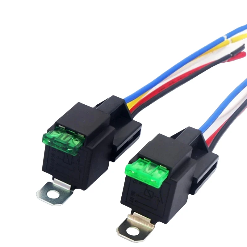 12V DC 4P 5P Car Automotive Fused Relay 30A Normally Open Relais Fuse with socket wire
