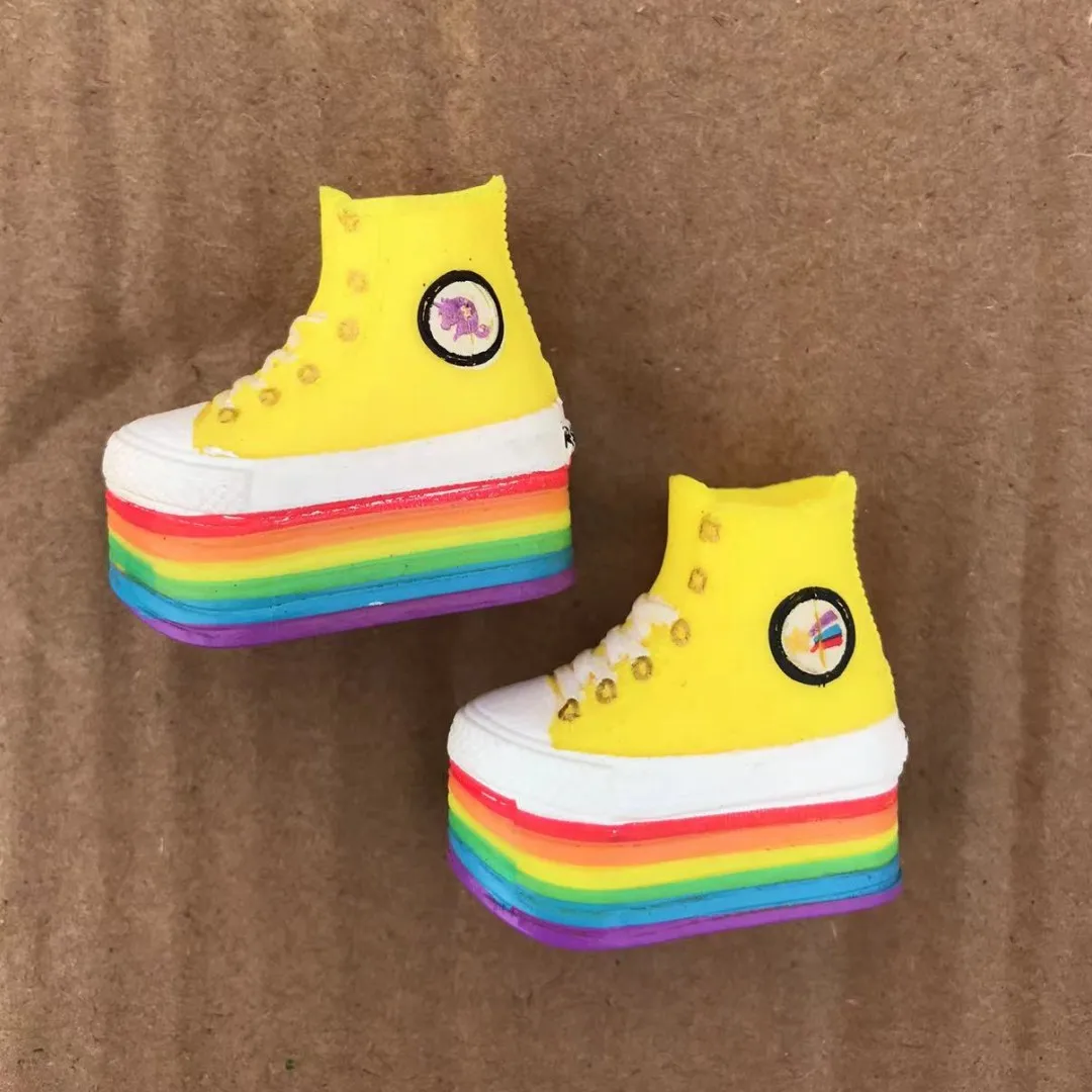 Rainbow With Real Eyelash Doll Head Multi-Joints Movable Doll Yoga Body Toy Figures Fashion Clothes Jacket Dresses Socks