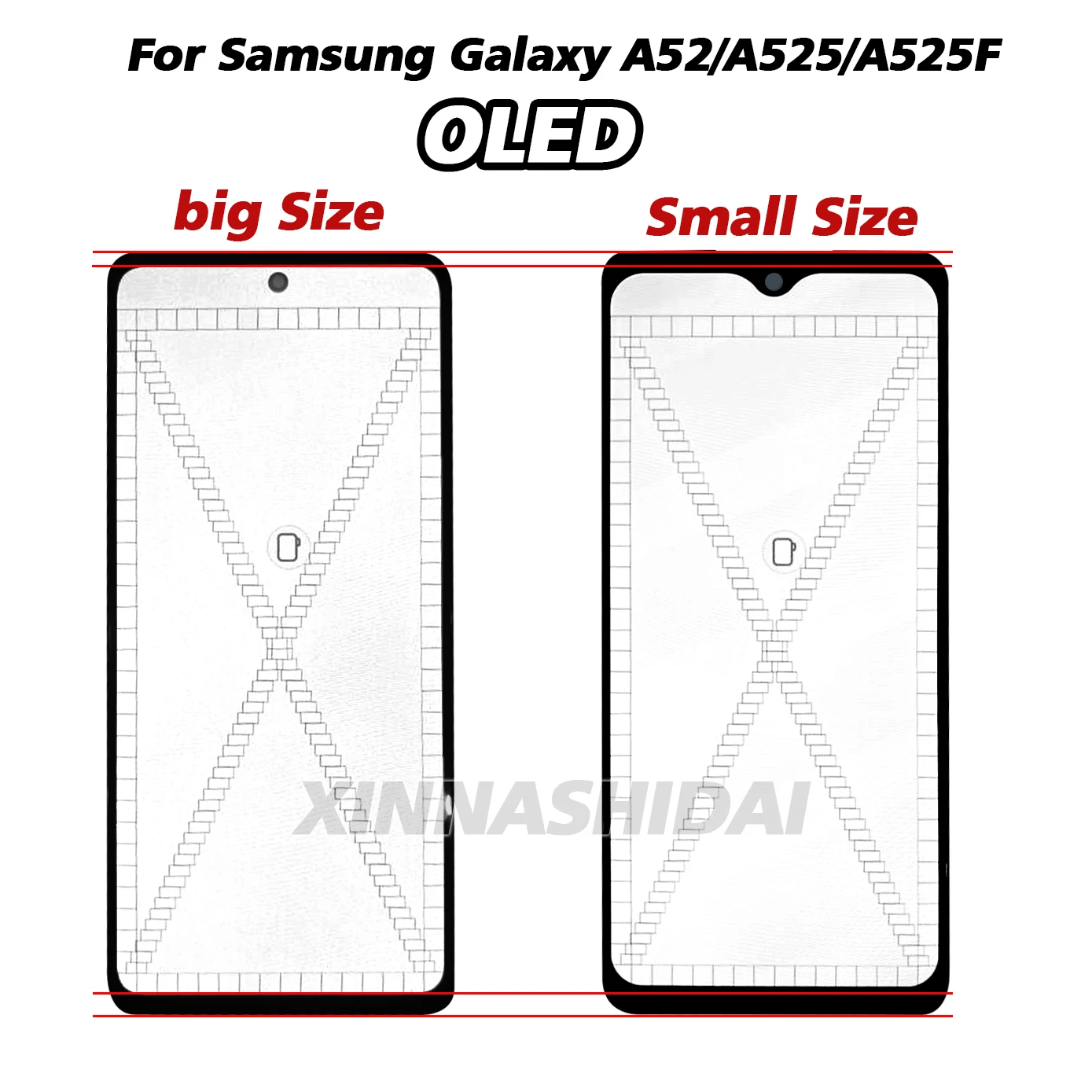 프레임이 있는 OLED 디스플레이 화면, 삼성 갤럭시 A52 5G A526B LCD 디스플레이, 디지털 터치 스크린, A6.5 인치