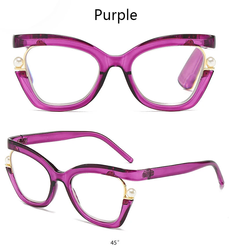 2025 Neue Anti-Blaulicht-Lesebrille für Damen, eleganter Rahmen, personalisierte, bunte, mit Perlen verzierte Brille 8550 – Detail 3