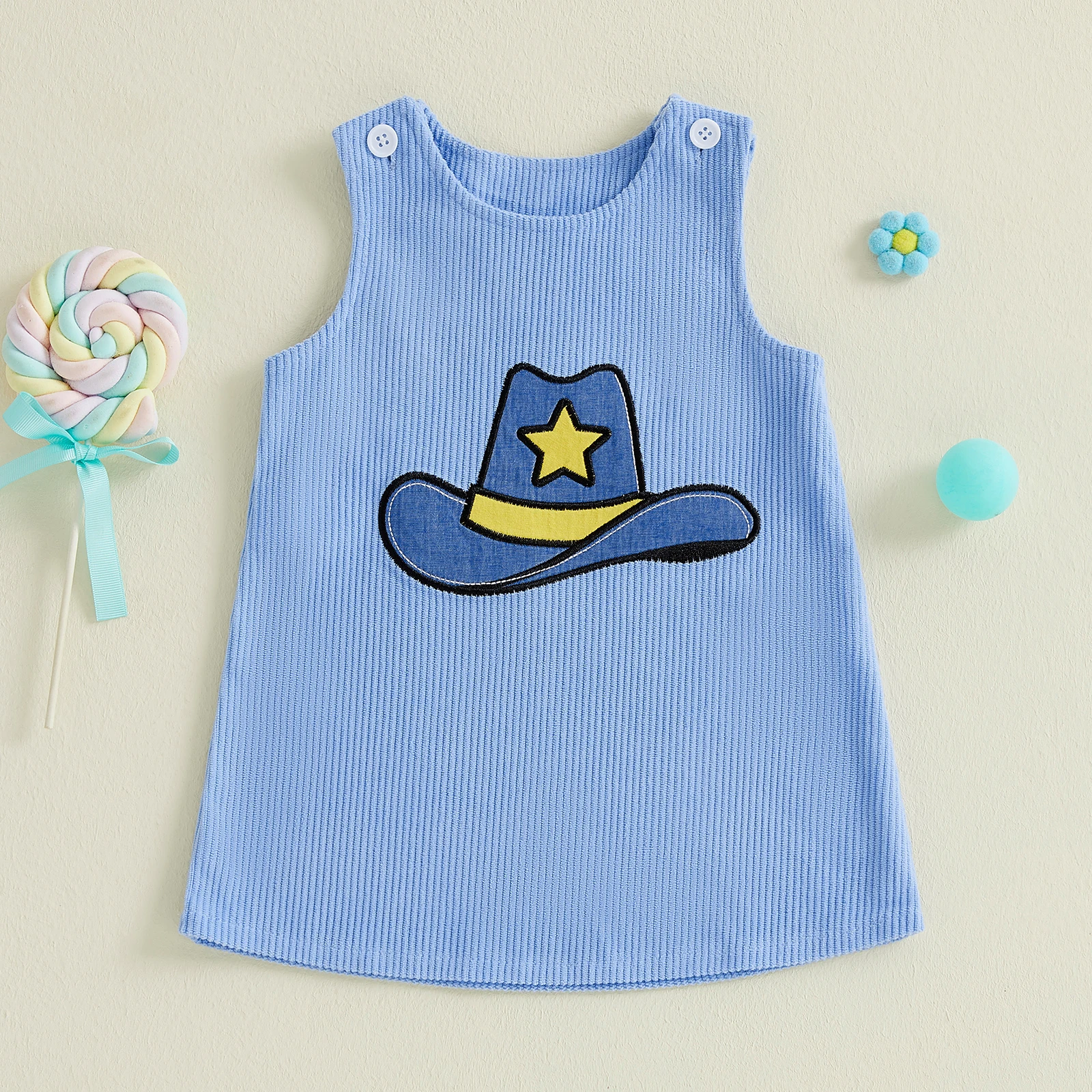 Adorable Baby Girl Floral Print Sleeveless Dress with Matching Sun Hat Set Stylish Crew Neck Loose Fit A Line Dress for Summer