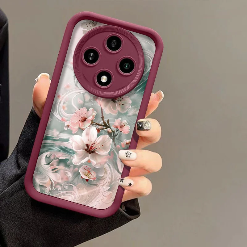 Elegant Cherry Blossom Floral Pattern Soft Phone Case Cover