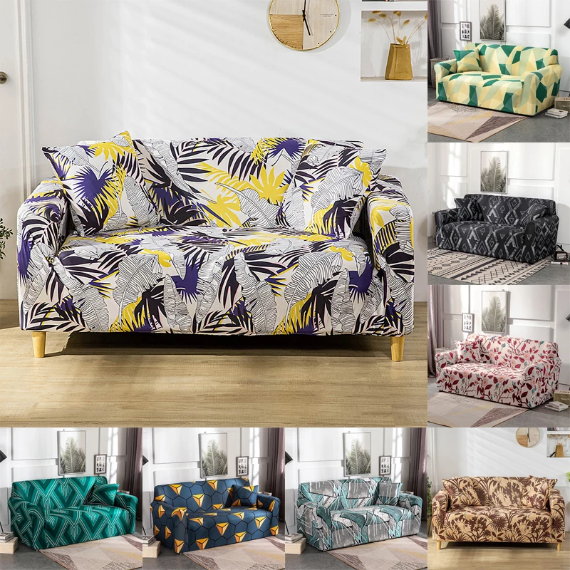 

Polyester Stretch Sofa Cover for Living Room High Elastic Floral Printed Universal Slipcover New Fashion Modern Couch Covers