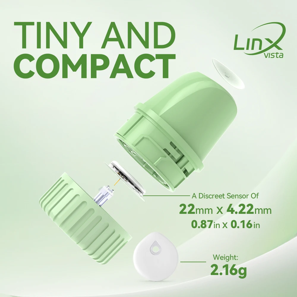 Glucose Monitor MicroTech LinX vista Continuous Glucose Monitoring System CGM 24H Real-time Blood Sugar Test No Finger Pricking