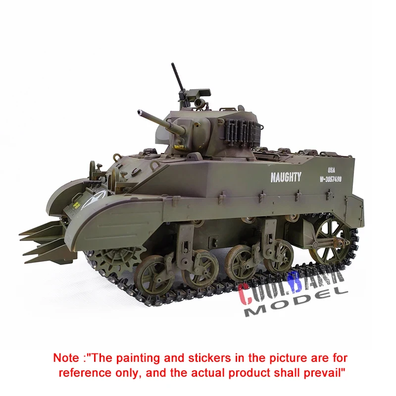 COOLBANK RC Tank 1/16 Scale 2.4ghz U.S. M5A1 Stuart Light Tank Model, Remote Control Tanks with Sound and Light  for Boys Adults 2