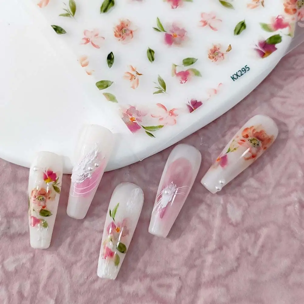 

Leaf Manicure Accessories Clock Rose Nail Decals Nail Art Decorations Flowers Nail Stickers Camellia Nail Stickers