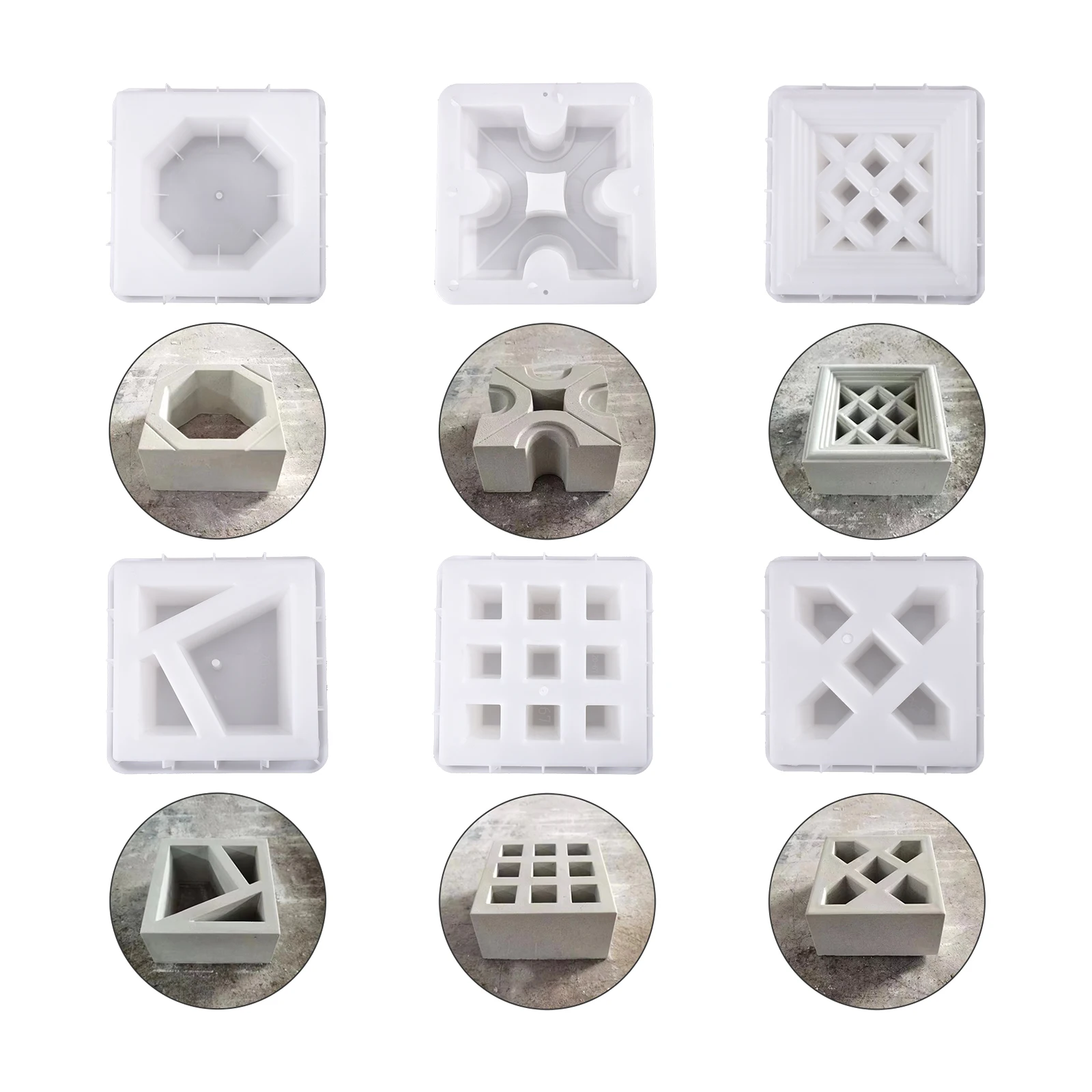 Cement Hollow Brick Plastic Mold Garden Home Park Decoration Wall Making Ventilation Partition Wall Decor Path Mold Reusable