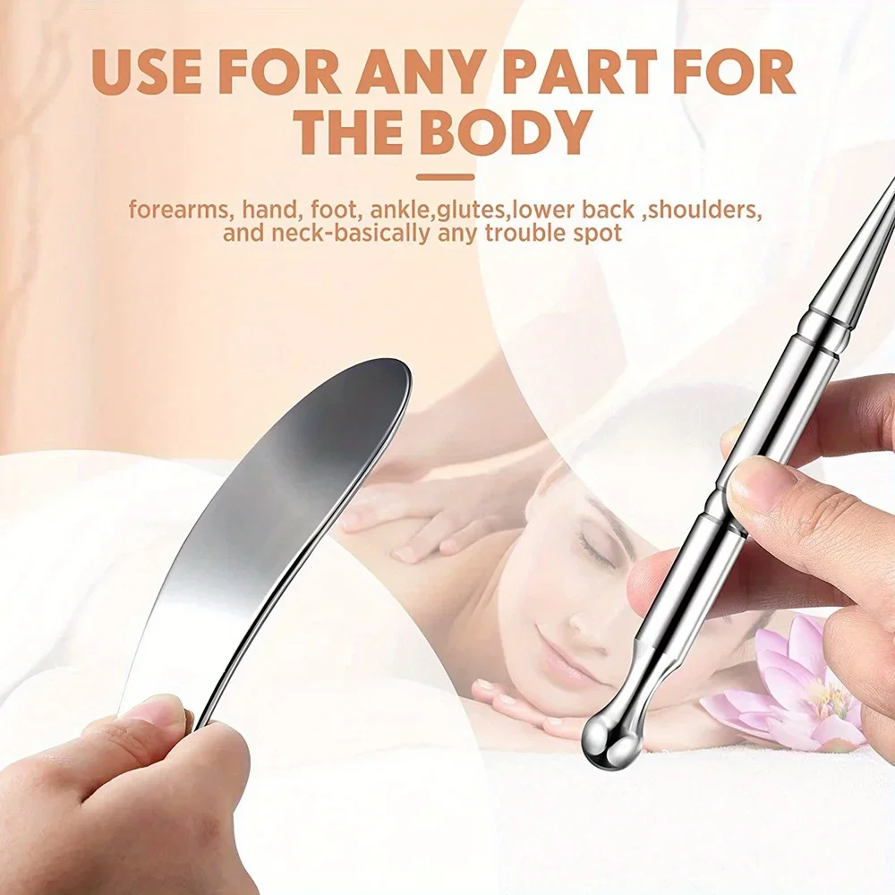 Stainless Steel Gua Sha Massager For Face Body Muscle Scraping Tool Body Deep Tissue Fascia Face Relaxation Massage Body Shaping