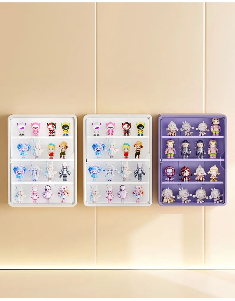 An der Wand montierte Aufbewahrungsbox für Actionfiguren, magnetischer Saugnapf-Display-Rack-Organizer für Blindbox, Spielzeug, staubdichte Puppen-Aufbewahrungsbox – Detail 11