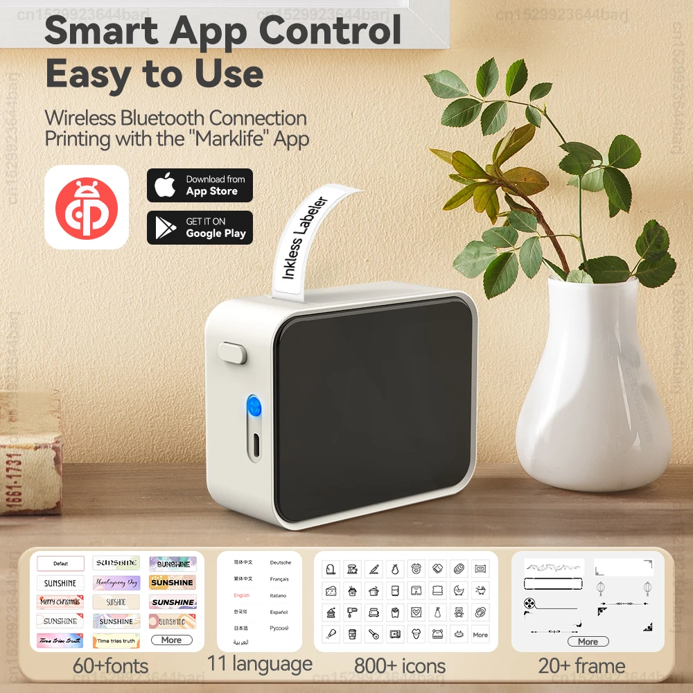 P15 Wireless Bluetooth Thermal Label Printer Mini Portable Adhesive Label Maker Fast Printing Similar as Marklife P15 P12 L12 — view 2