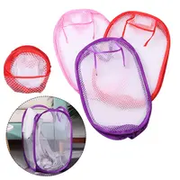 Foldable Laundry Basket Mesh Washing Laundry Bag Dirty Sorting Basket Kids Toys Sundries Home Bin Hamper Storage Box Organize 1