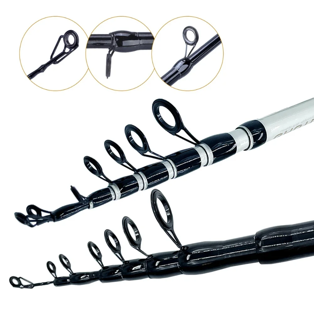 1.6M-2.4M Telescopic Fishing Rods Spinning Baitcasting Carbon Pole Ultralight Weight Fishing Accessories Lure Weight 10-30g 4