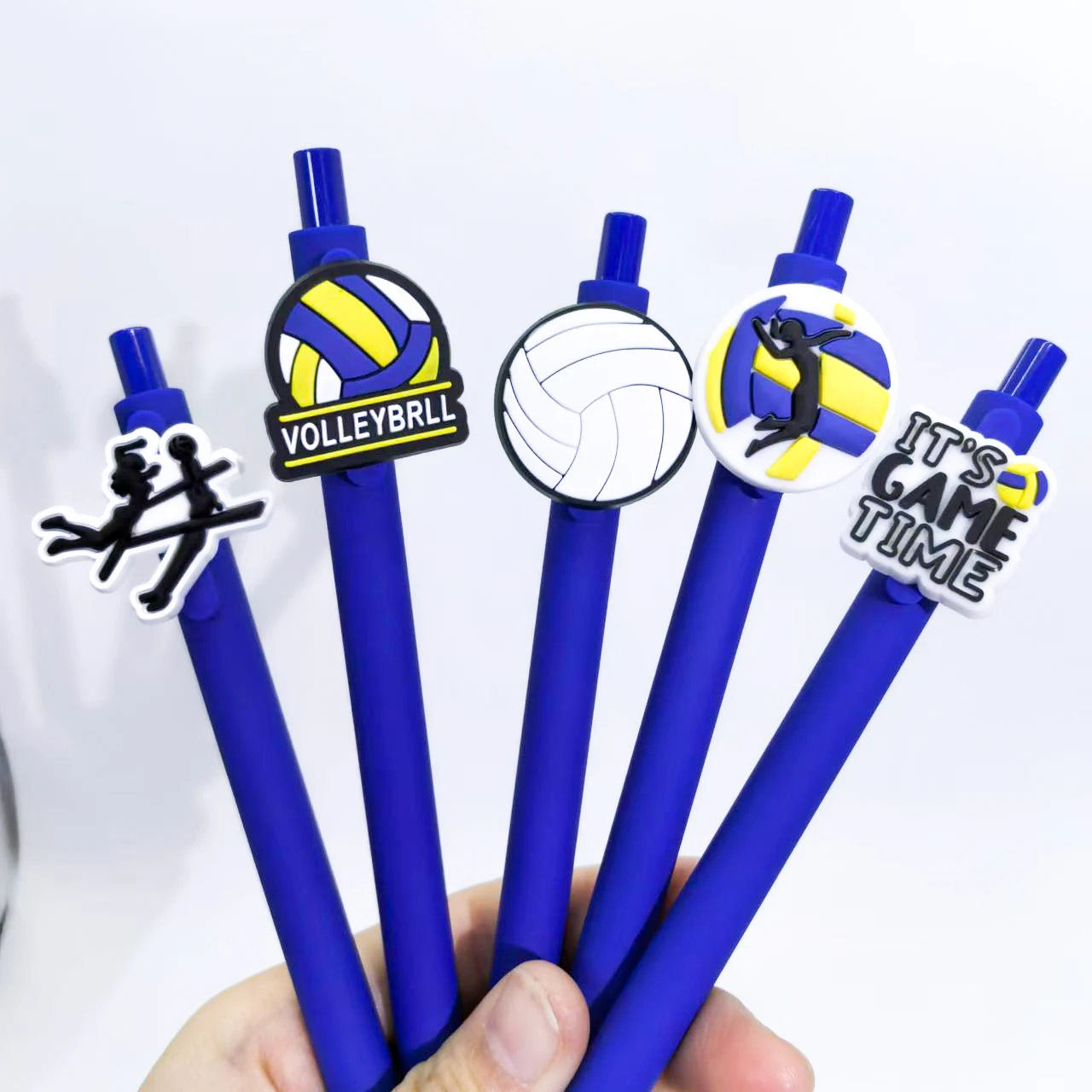 10Pcs volleyball soft patch neutral pen sports series solid color student stationery ballpoint pen style random 3