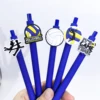 10Pcs volleyball soft patch neutral pen sports series solid color student stationery ballpoint pen style random 3