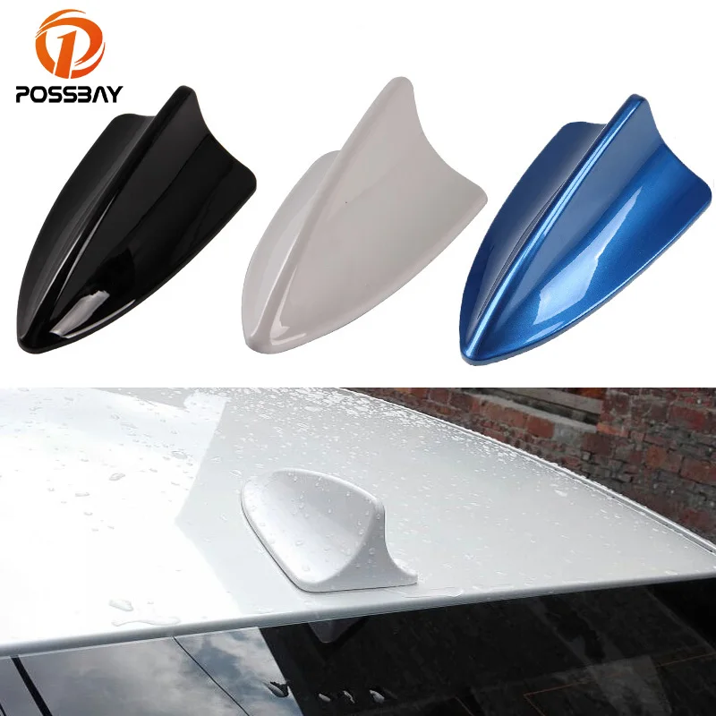 

POSSBAY Car Universal Shark Fin Roof Decorative Decorate Antenna Aerial Black/Blue/White Antennas Sticker for Nissan Honda Ford