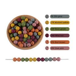 Silicone Round Focal Beads Set - DIY Jewelry Crafting Kit (50 pcs) - 9mm 50pcs (Set  5)