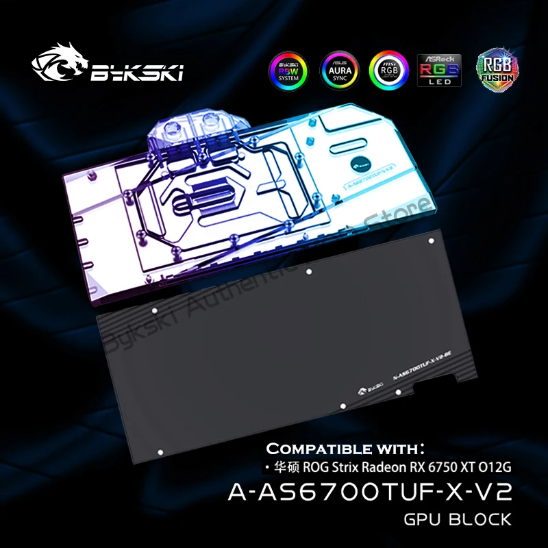 Bykski A-As6700Tuf-X-V2 Gpu Block Per Asus Rog Strix Radeon Rx6700Xt Oc Edition/ Asus Tuf Rx6700Xt-O12G-Gaming Scheda Grafica