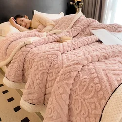 Luxurious European Carved Velvet Blanket - Ultra - Soft & Fluffy Throw for Bed or Sofa, Extra Warm for Autumn & Winter (7)
