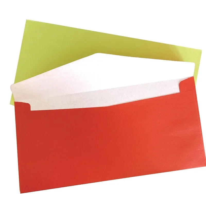 220x110mm Send New Year greetings friends based color envelope Stationery gift 10pcs