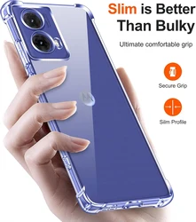 Shockproof Silicone Soft Case with Transparent Clear Shell for Moto G15 5G (Transparent)