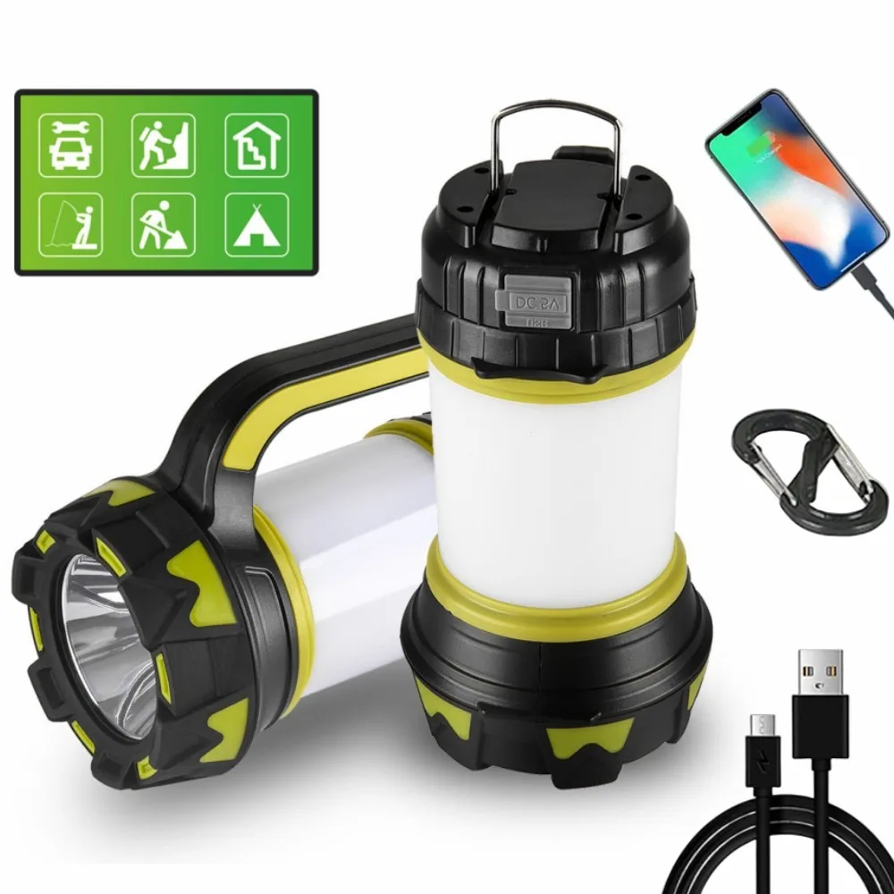 

Camp Lamp LED Camping Light USB Rechargeable Flashlight Dimmable Spotlight Work Light Waterproof Searchlight Emergency Lanterns