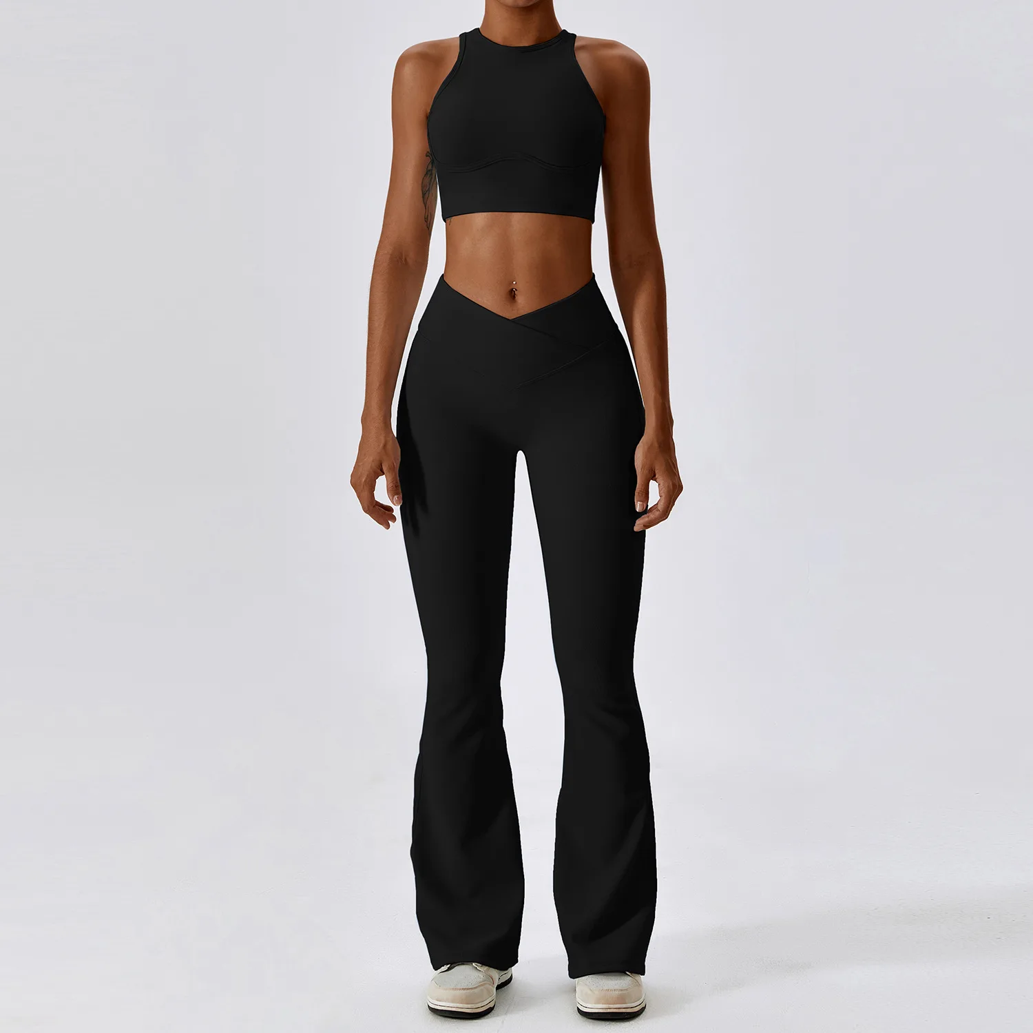 2PCS Seamless Yoga Set Gym Clothes Sportswear Yoga Suits Women Fitness Rib Tracksuits Sports Bra Gym Leggings
