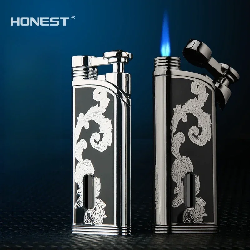 

HONEST New Gas Metal Lighter Outdoor Camping Windproof Kitchen Mosquito Candle Aroma Ignition Tool Exquisite High-end Men's Gife