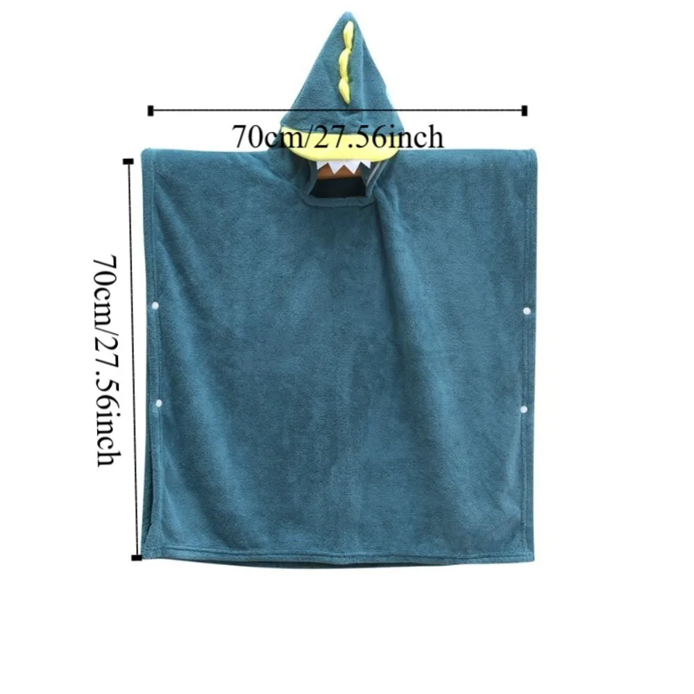 Comfortable Cartoon Baby Bath Towel Quick-Drying with Hat Hooded Bathrobe Coral Velvet Soft Cartoon Cloak Towel Children