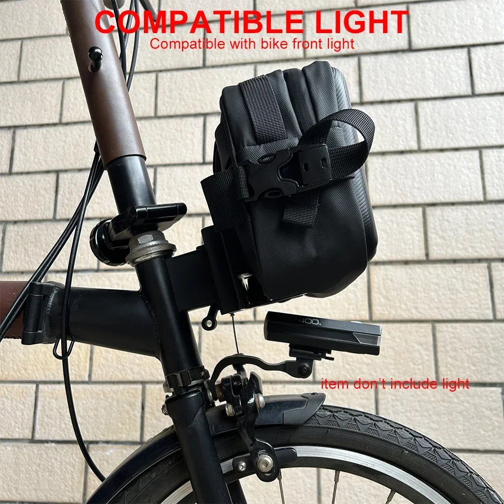 TWTOPSE Borsa anteriore per bicicletta con guscio rigido per bici pieghevole Brompton Manubrio ABC con supporto in metallo per strumento portafoglio per telefono cellulare - immagine 4