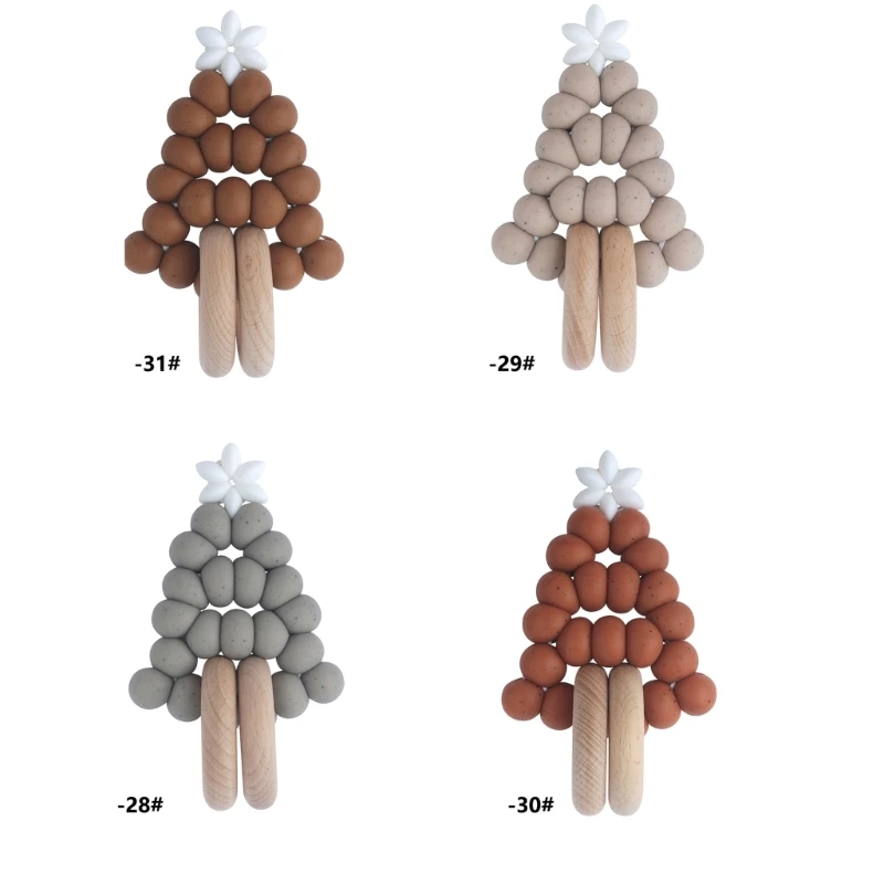 

Silicone Baby Teether Molar Chewing Toy Christmas Tree Shape Educational Toy