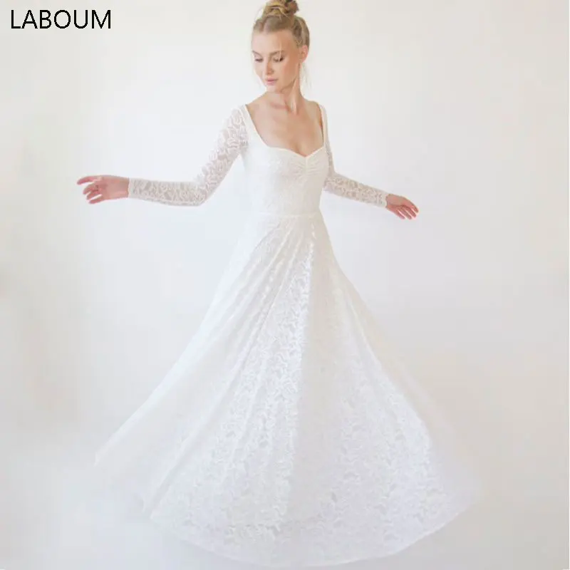 

LaBoum Elegant Wedding Dress for Bride 2023 Lace Square Neck A-line Bridal Gowns Vestidos De Novia فستان حفلات ال robe de mariée