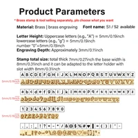 WUTA Brass Stamps Letter Number Alphabet Symbol Custom Personalized Logo Embossing Mold for Hot Foil Stamping Machine DIY Gifts 2