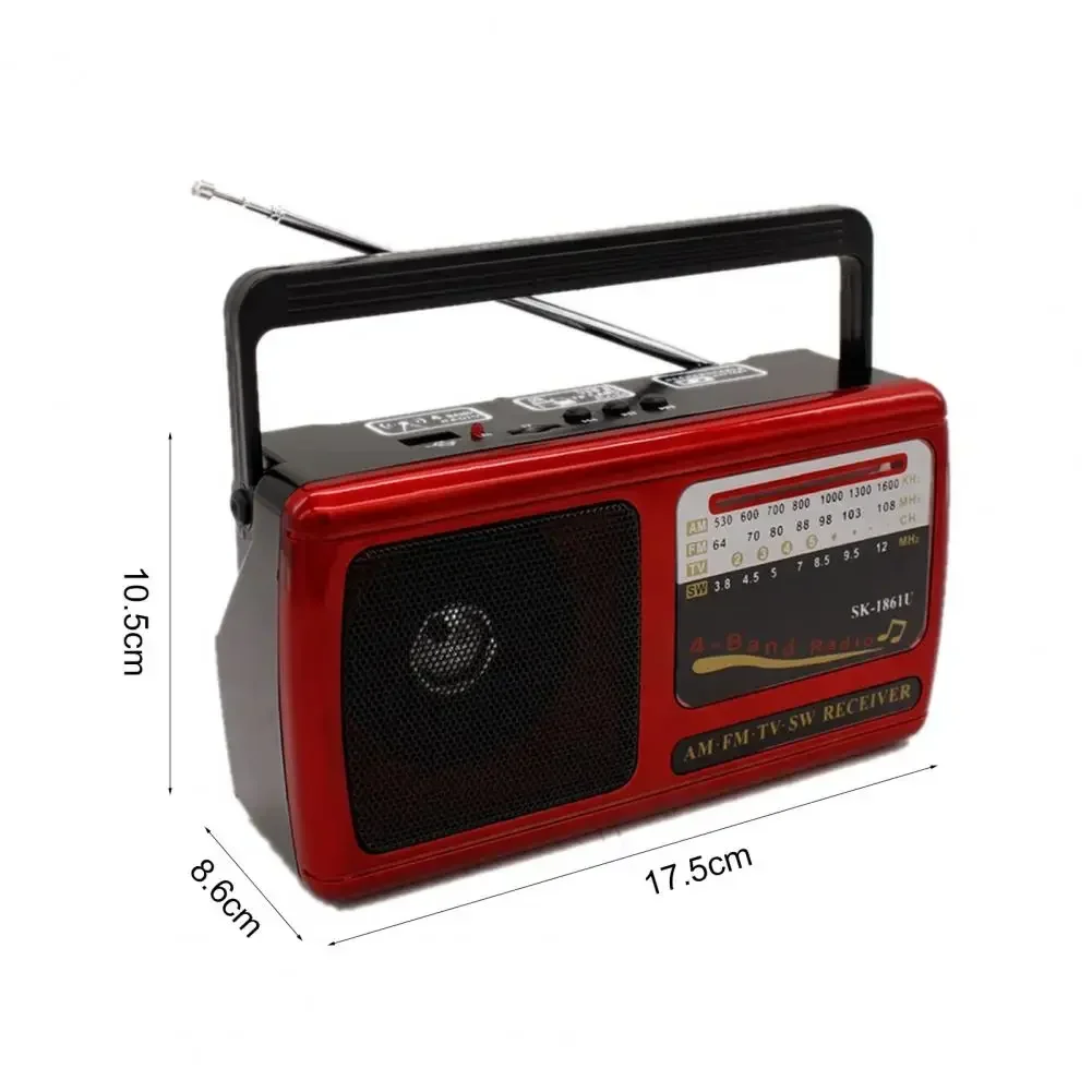 Rádio Digital Recarregável com Som Alto Receção de Sinal am fm sw Banda de Onda Completa Leitor Mp3 Alto Falante Alta Sensibilidade 1861u - Image 5