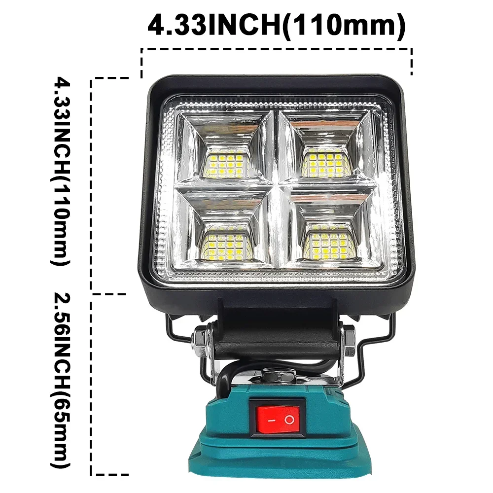 64 LED Cordless Work Light 4" Jobsite Spotlight Handheld Rechargeable Flashlight For Makita 18V Battery (No Battery) PATUOPRO Portable Spotlight Portable Flashlight Portable Work Lights Portable Work Light Portable Torch